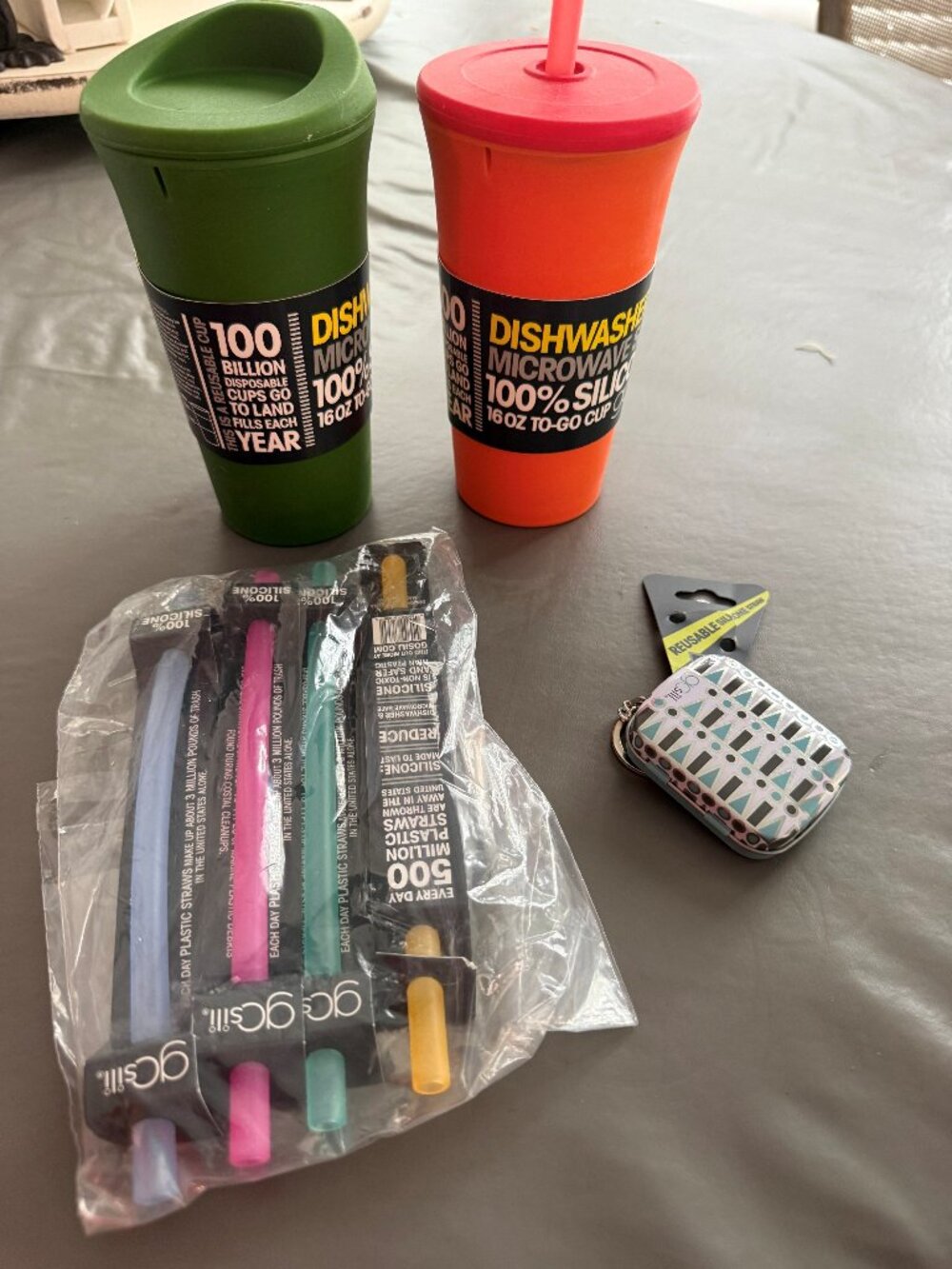 goSili reusable silicone cups and straws bundle